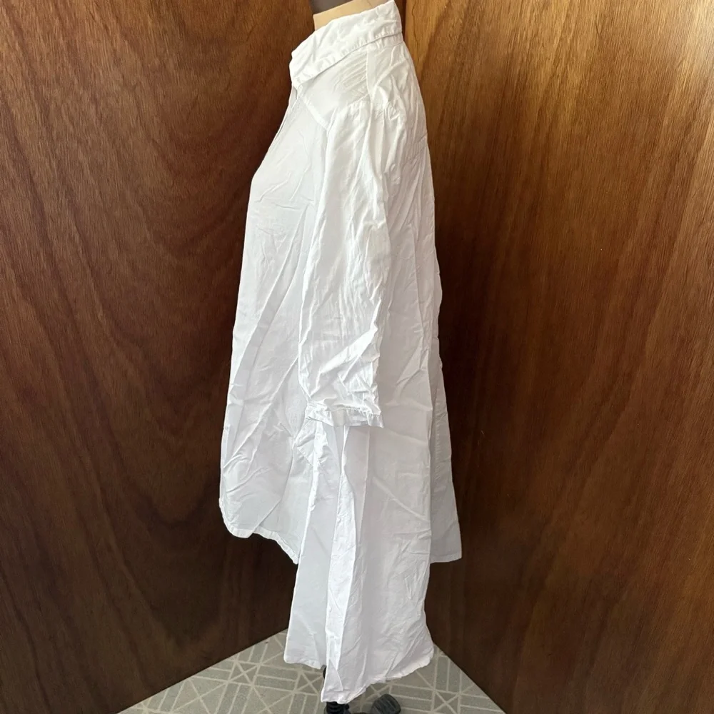 METROSTYLE sz S White Button down Fishtail High Low Shirt - Picture 4 of 8